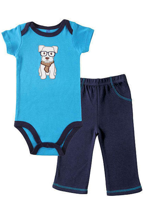 Hudson Baby Bodysuit & Pant (Dog)